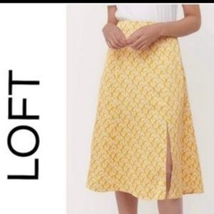 NWT- Loft Satin Floral Midi Skirt